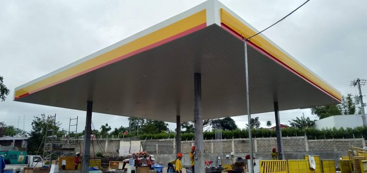 Installing a canopy for a petroleum company