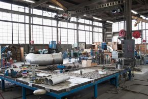 Equipment in a metal fabrication plant