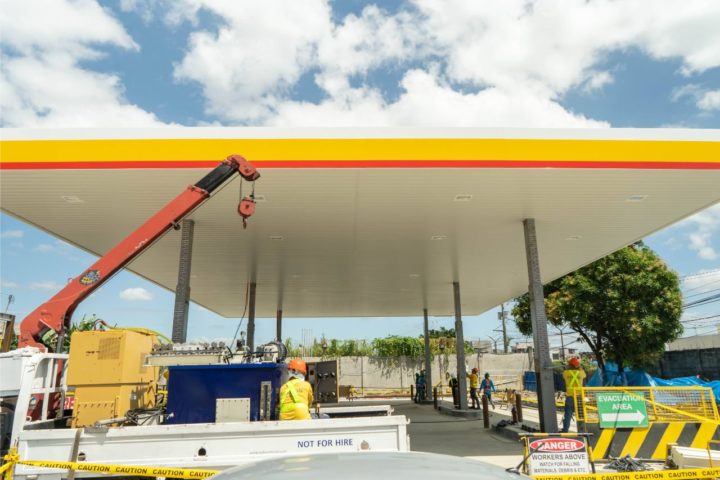 Gas station canopy by Astron Metal